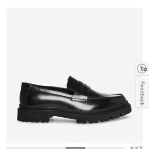 Steve Madden Black Leather Loafers